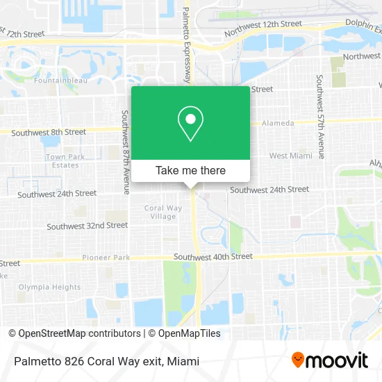 Palmetto 826 Coral Way exit map