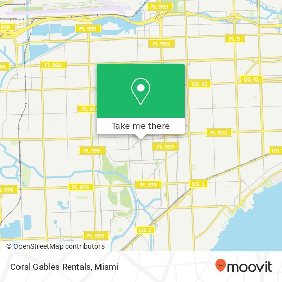 Mapa de Coral Gables Rentals