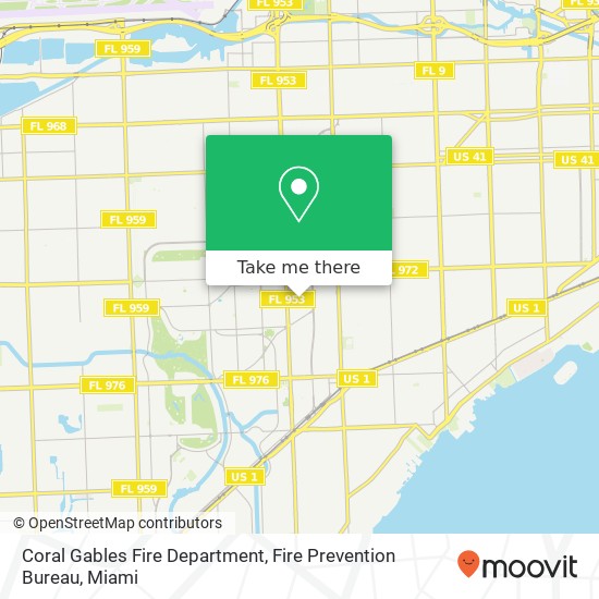 Coral Gables Fire Department, Fire Prevention Bureau map
