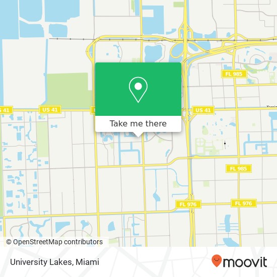 University Lakes map