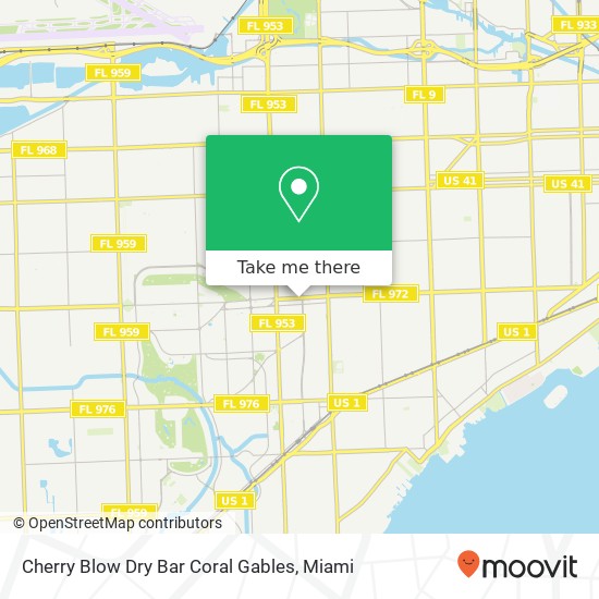 Mapa de Cherry Blow Dry Bar Coral Gables