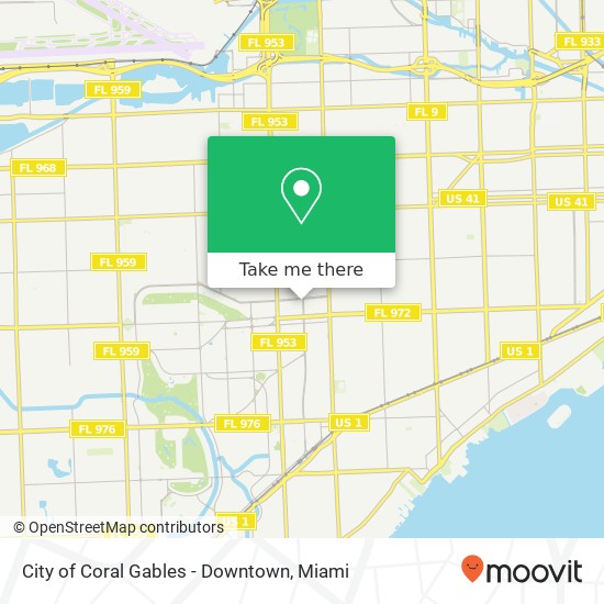 Mapa de City of Coral Gables - Downtown