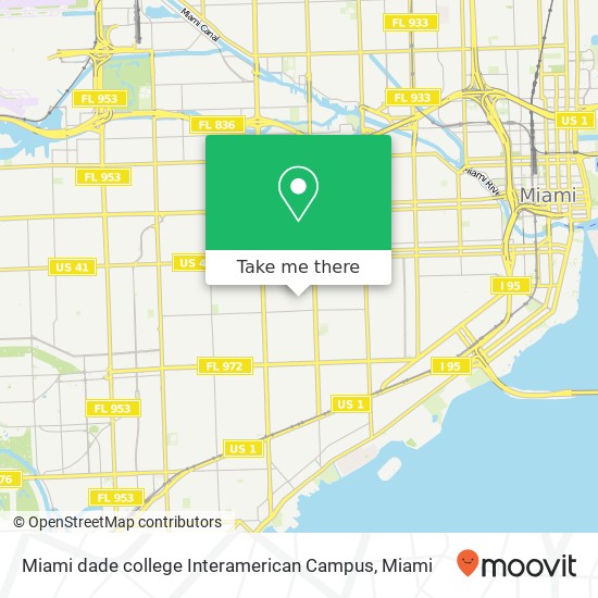 Mapa de Miami dade college Interamerican Campus