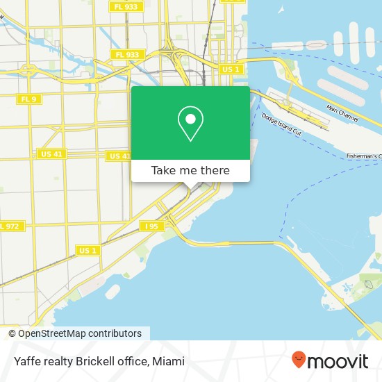 Yaffe realty Brickell office map