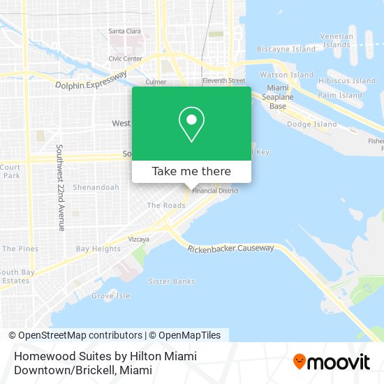 Mapa de Homewood Suites by Hilton Miami Downtown / Brickell