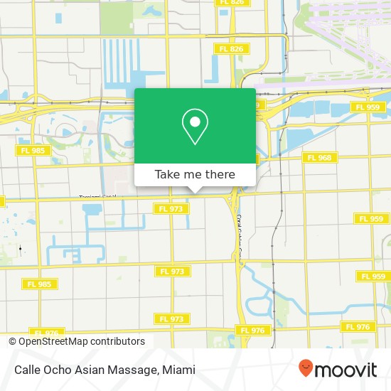 Mapa de Calle Ocho Asian Massage