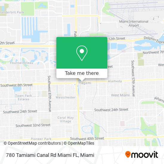 780 Tamiami Canal Rd Miami FL map