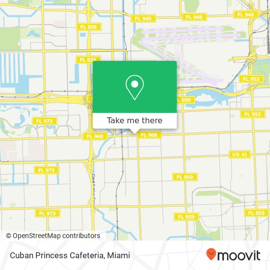 Cuban Princess Cafeteria map