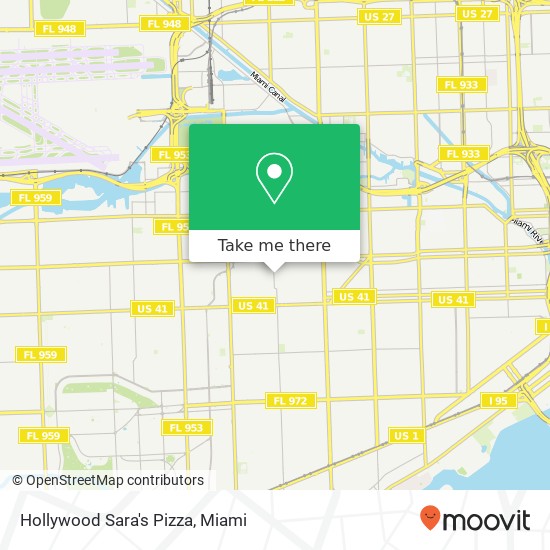 Hollywood Sara's Pizza map