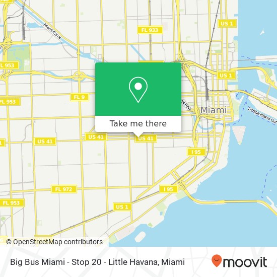 Big Bus Miami - Stop 20 - Little Havana map