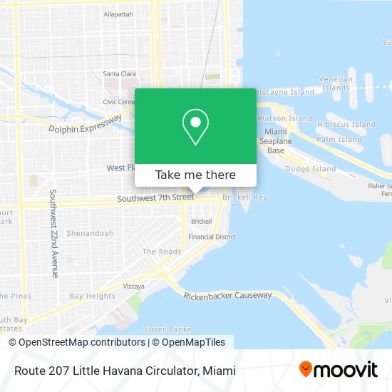 Route 207 Little Havana Circulator map