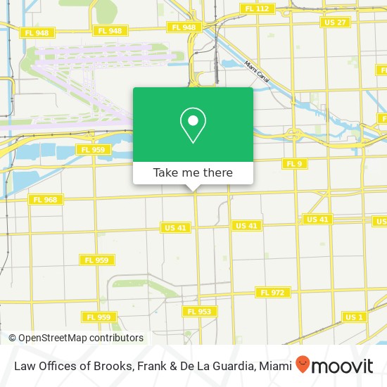 Mapa de Law Offices of Brooks, Frank & De La Guardia