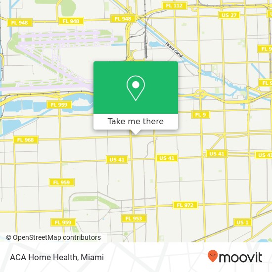 Mapa de ACA Home Health