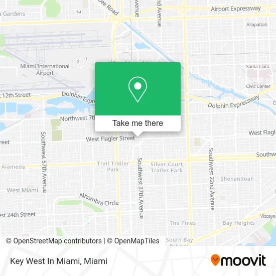 Key West In Miami map
