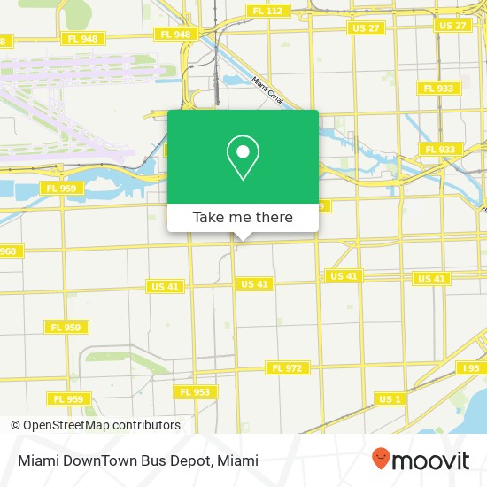 Mapa de Miami DownTown Bus Depot