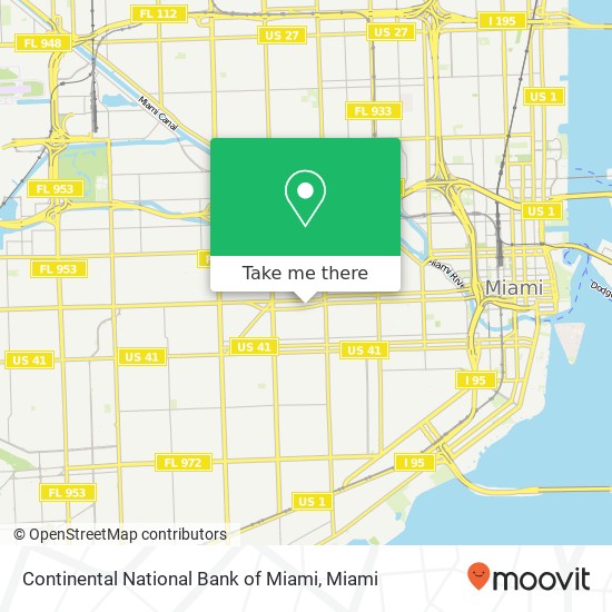 Continental National Bank of Miami map