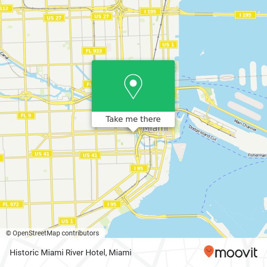 Historic Miami River Hotel map