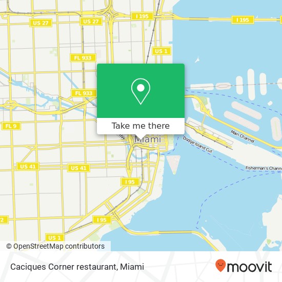 Caciques Corner restaurant map
