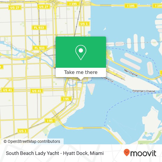 South Beach Lady Yacht - Hyatt Dock map