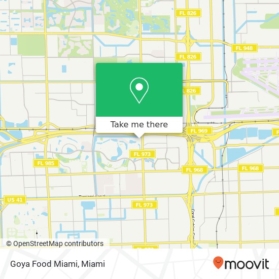 Goya Food Miami map