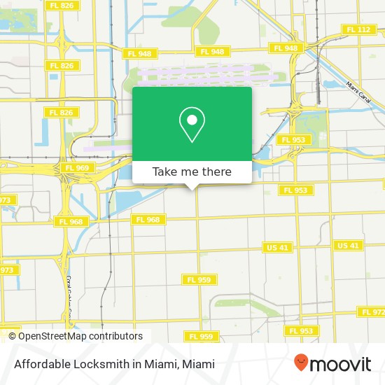 Affordable Locksmith in Miami map