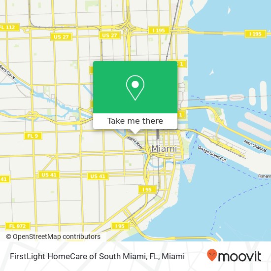 Mapa de FirstLight HomeCare of South Miami, FL