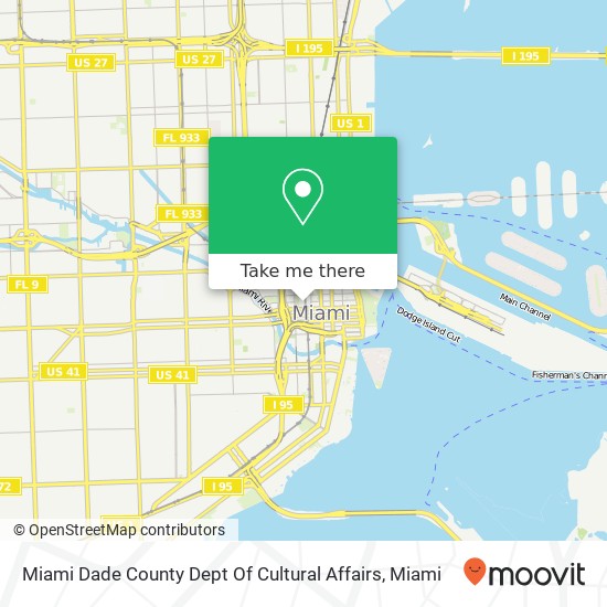 Mapa de Miami Dade County Dept Of Cultural Affairs
