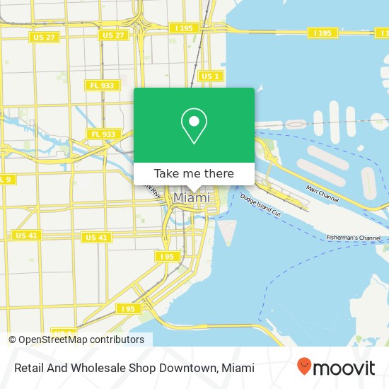 Mapa de Retail And Wholesale Shop Downtown