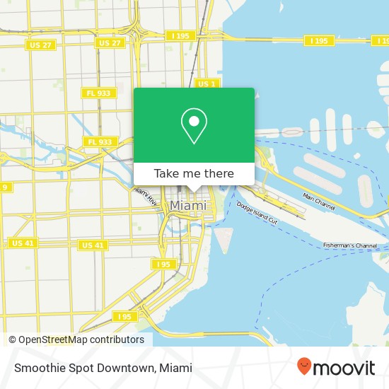 Mapa de Smoothie Spot Downtown