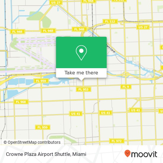 Crowne Plaza Airport Shuttle map