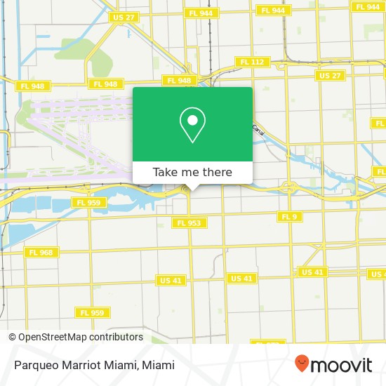 Parqueo Marriot Miami map