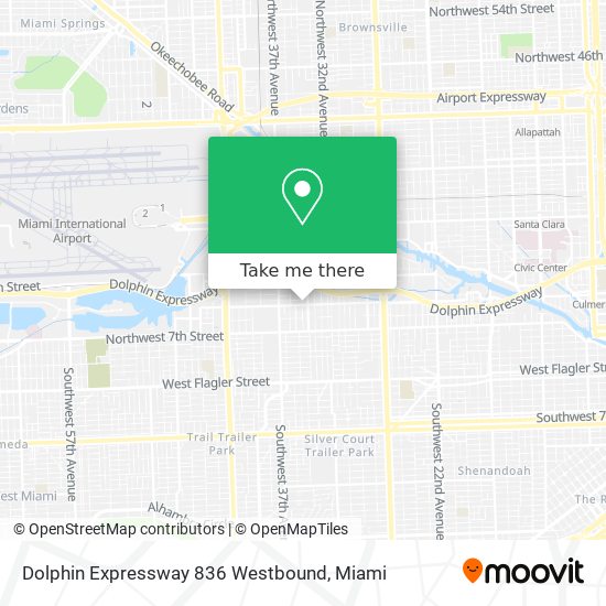 Dolphin Expressway 836 Westbound map