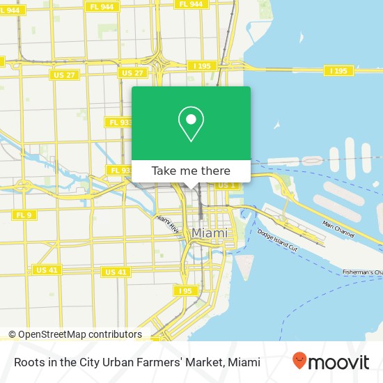 Roots in the City Urban Farmers' Market map