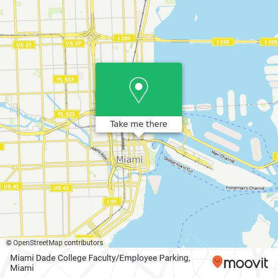 Miami Dade College Faculty / Employee Parking map