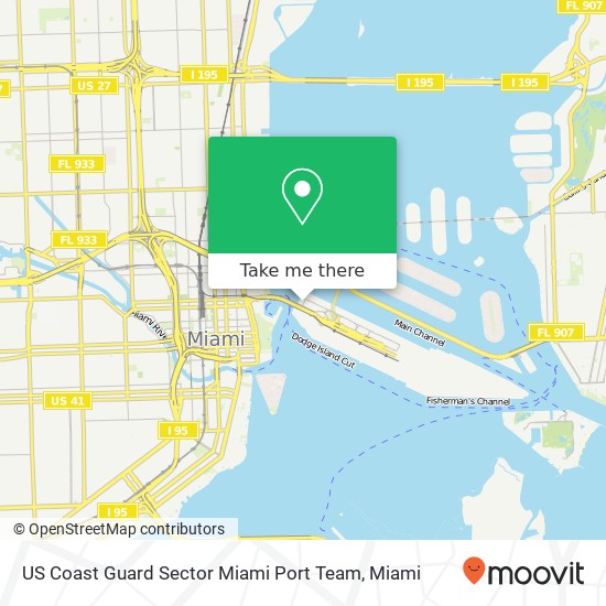 Mapa de US Coast Guard Sector Miami Port Team