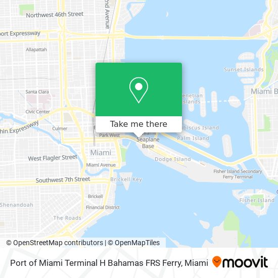 Mapa de Port of Miami Terminal H Bahamas FRS Ferry