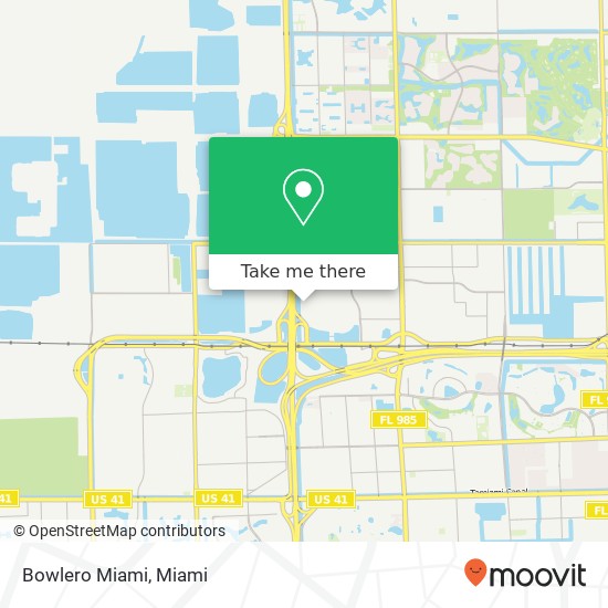 Bowlero Miami map