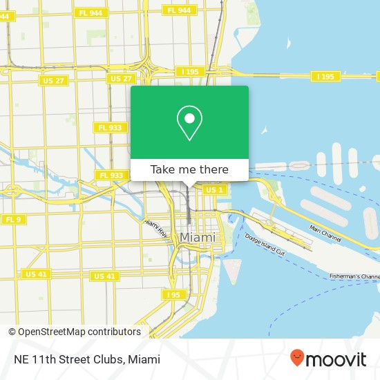 NE 11th Street Clubs map