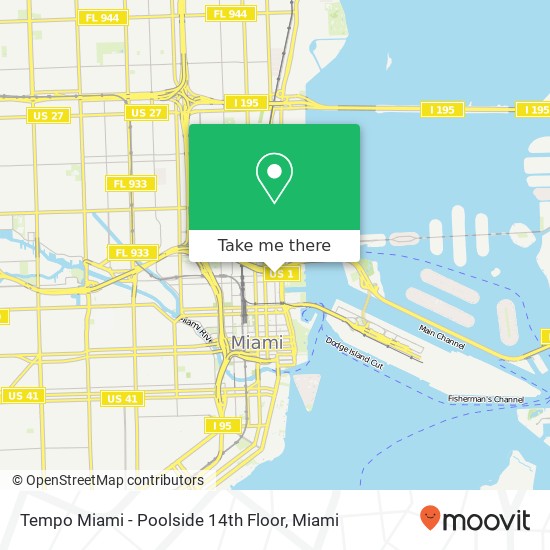 Tempo Miami - Poolside 14th Floor map