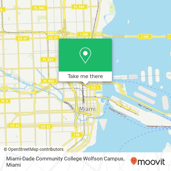 Miami-Dade Community College Wolfson Campus map