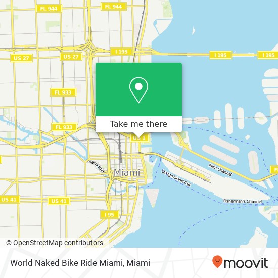 Mapa de World Naked Bike Ride Miami