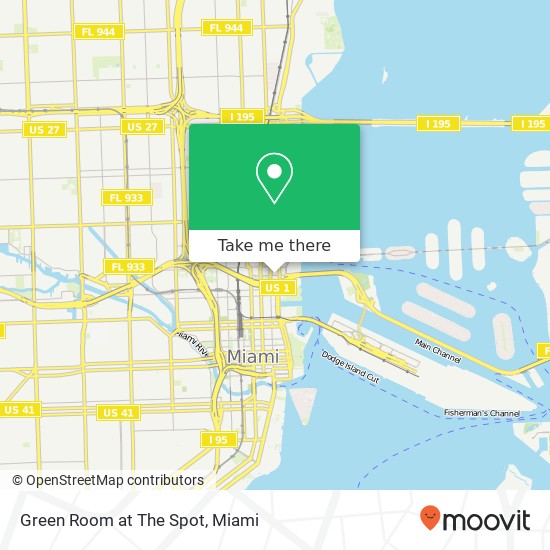 Mapa de Green Room at The Spot