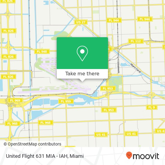 United Flight 631 MIA - IAH map