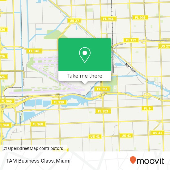 TAM Business Class map