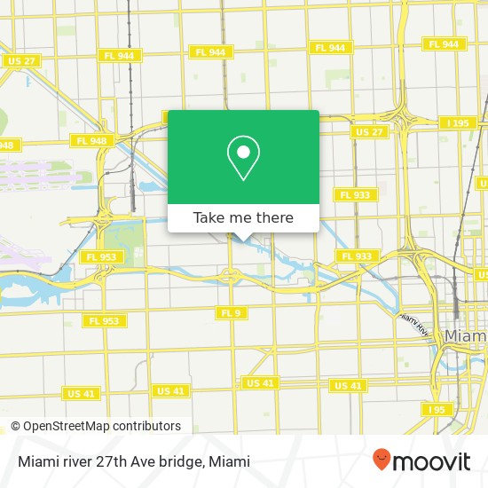 Mapa de Miami river 27th Ave bridge