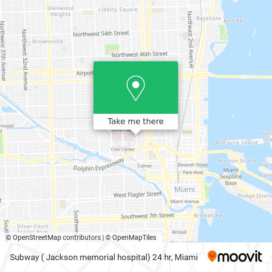 Subway ( Jackson memorial hospital) 24 hr map