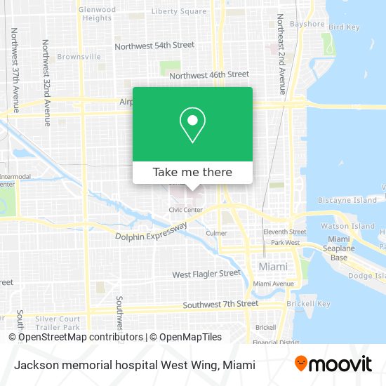 Mapa de Jackson memorial hospital West Wing