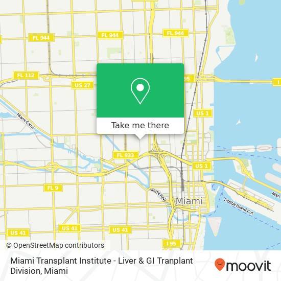 Mapa de Miami Transplant Institute - Liver & GI Tranplant Division