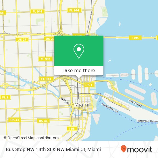 Bus Stop NW 14th St & NW Miami Ct map