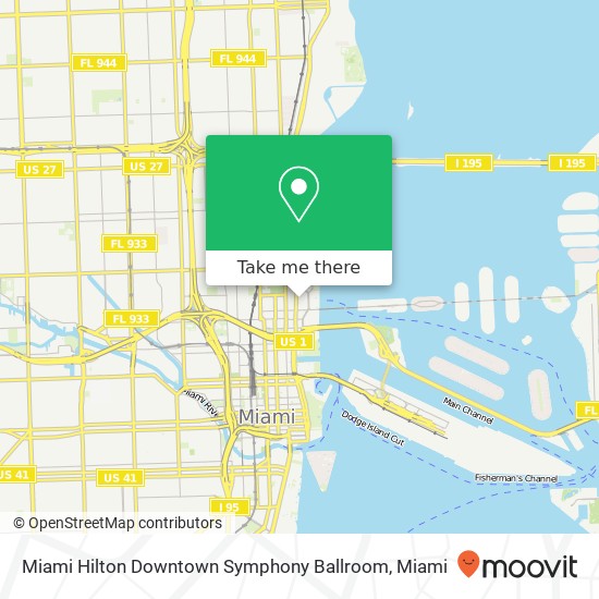 Mapa de Miami Hilton Downtown Symphony Ballroom